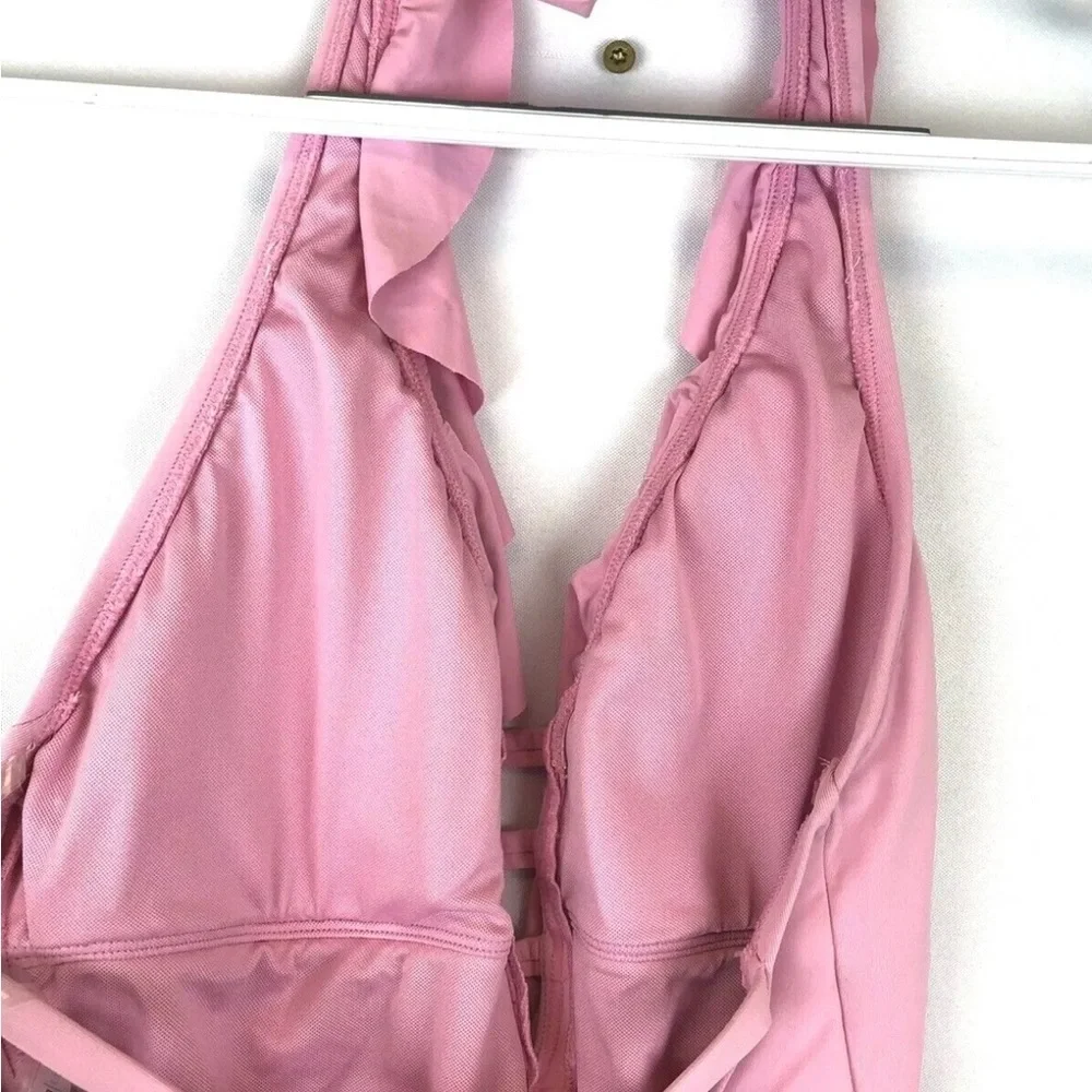 Bleu Rod Beattie Women’s Pink Halter One Piece Swimsuit Size 8